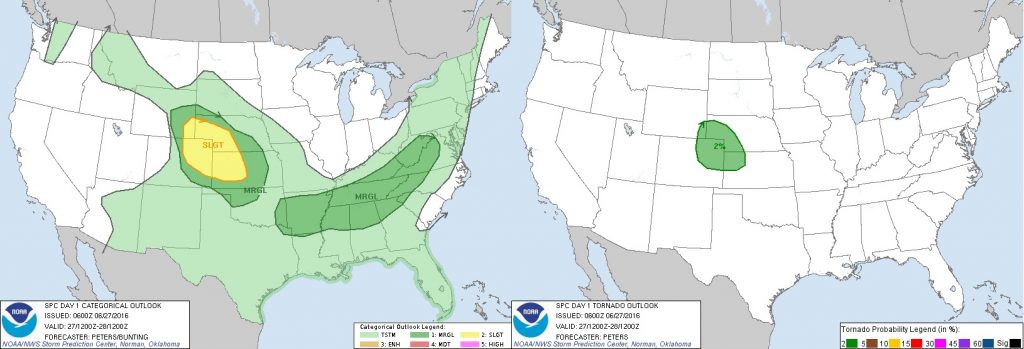 SPC Outlook for 6-27-16